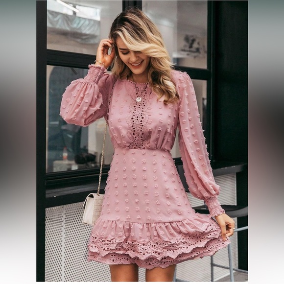 Simplee Dusty Pink Dress Size Large - Picture 4 of 7